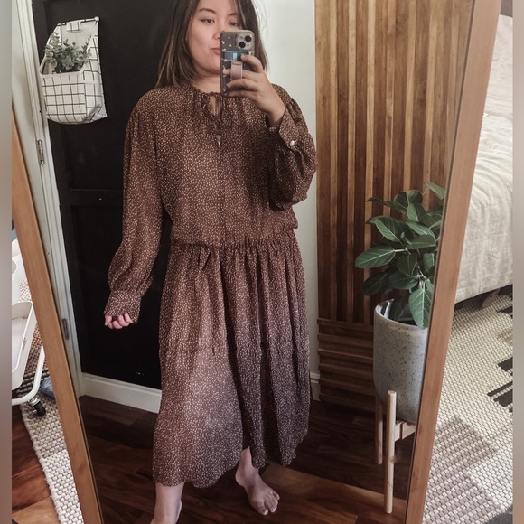 Vince Starry Dot Long-sleeve shift dress. Size M - Picture 11 of 11